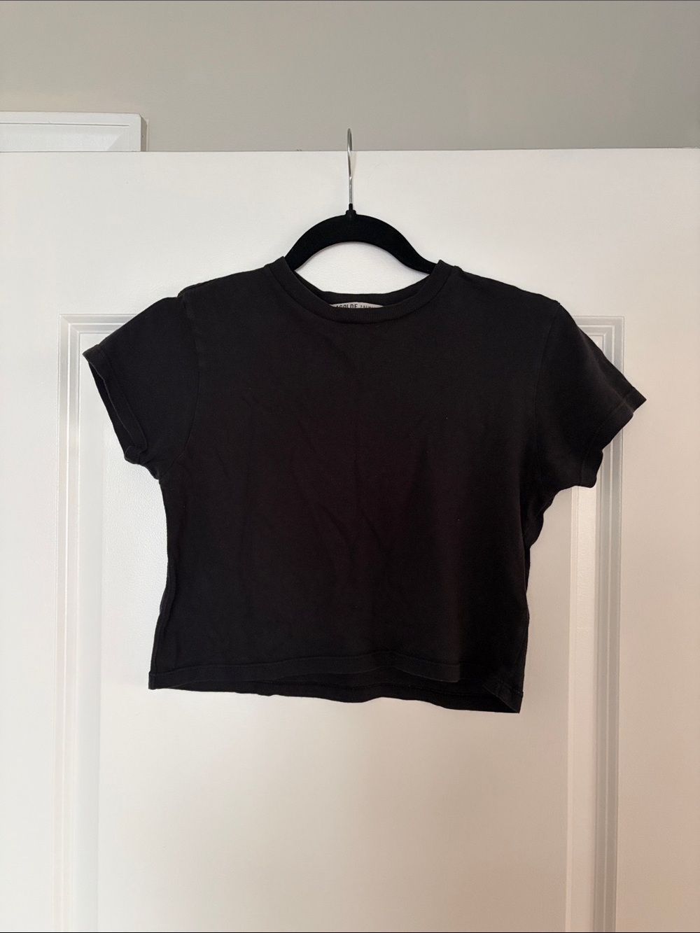 Agolde Black Cropped Crewneck Tee